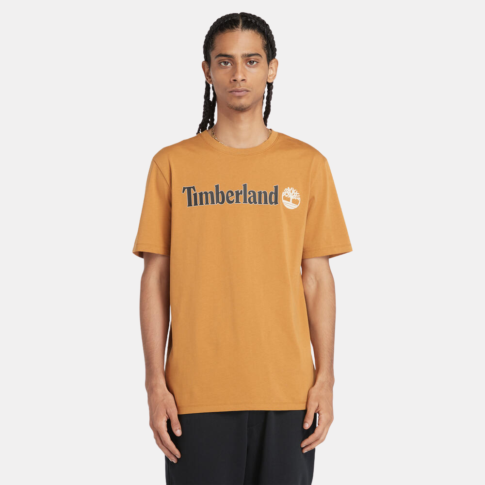 Kennebec River Regular Fit Linear Logo T-Shirt For Men In Wheat