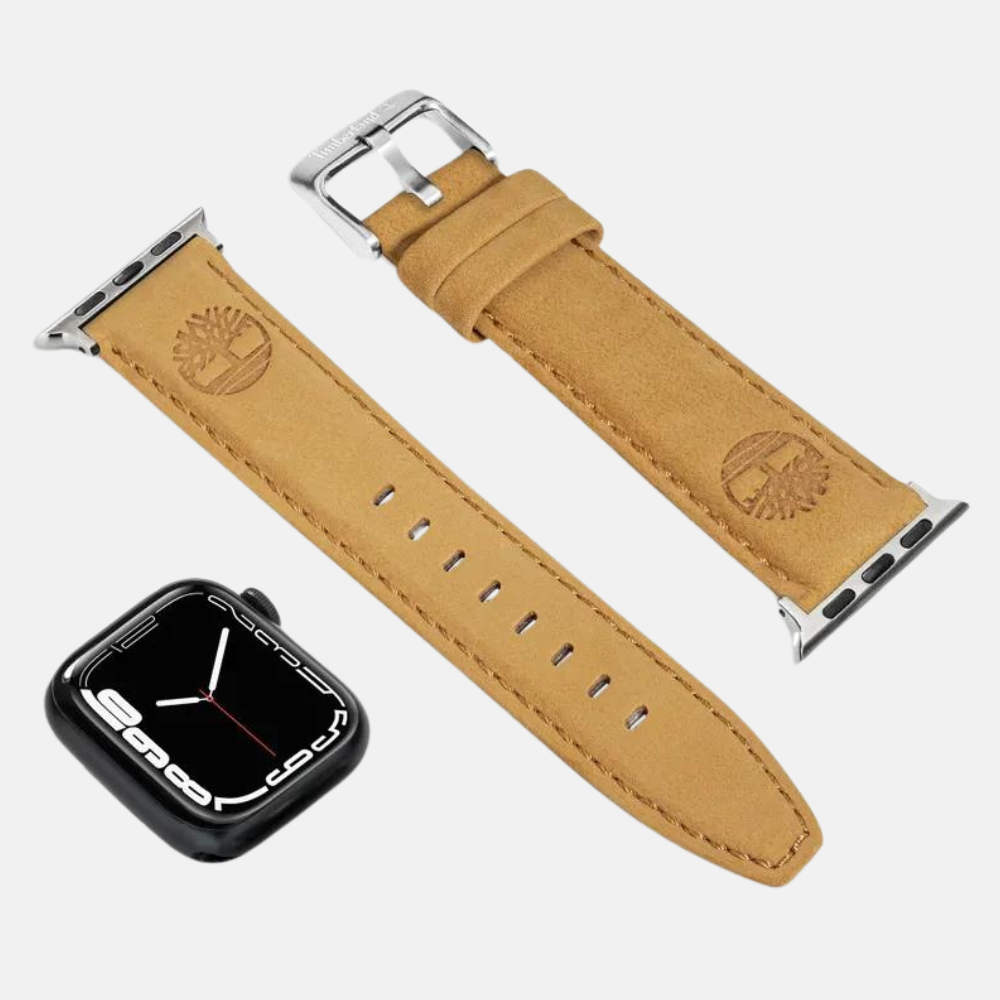 TimberlandÂ® Lacandon Watch Strap in Wheat Leather. Genuine leather construction for luxury and durability. Warm wheat color for versatile style. Padded design for comfort. Available in multiple widths (specify width when purchasing) for most watches. Buckle closure for easy attachment and secure fit. Elevates everyday timepieces and adds sophistication to any outfit.