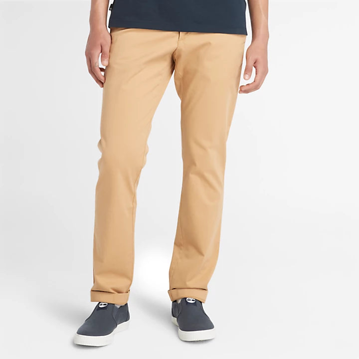 Stretch Twill Chino Trousers For Men In Light Beige – Timberland