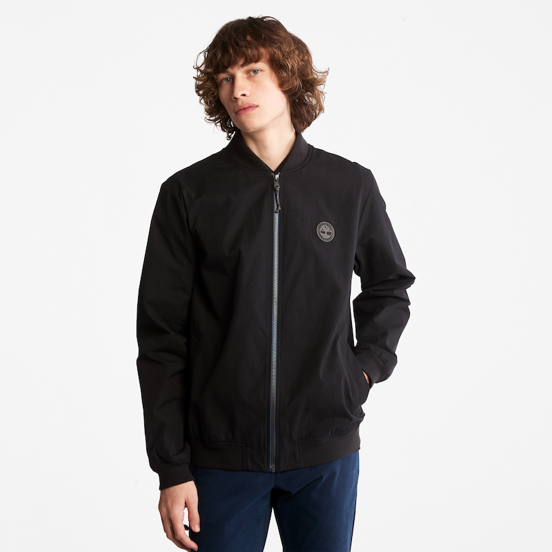 Durable-Water-Repellent Bomber Jacket For Men In Black