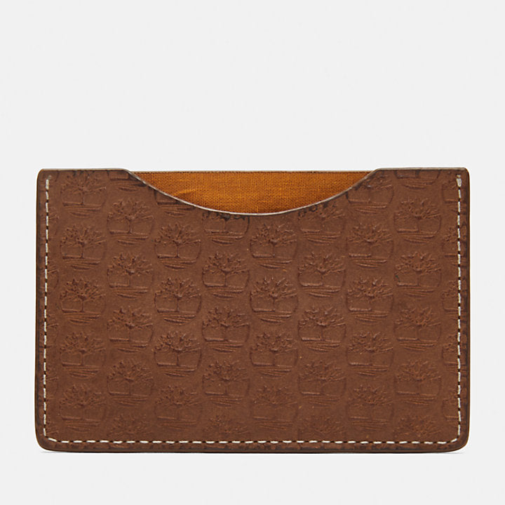 BIRCH HILL CARD HOLDER WITH EMBOSSED TREE LOGO IN BROWN