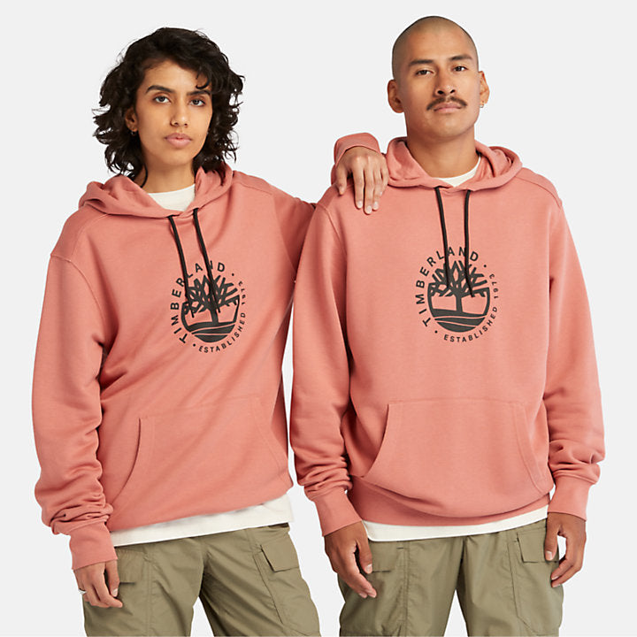 TIMBERLAND LUXE COMFORT REFIBRA HOODIE  FOR ALL GENDER  IN CORAL