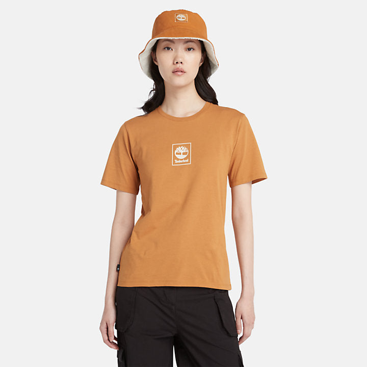 TIMBERLAND STACK LOGO T-SHIRT FOR WOMEN IN WHEAT