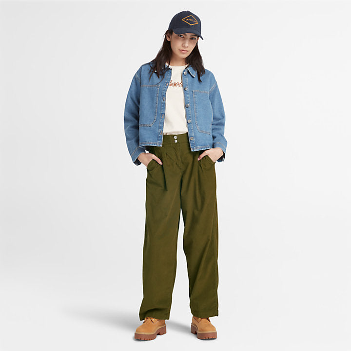 TIMBERLND NEEDLE CORDUROY TROUSERS FOR WOMEN IN GREEN