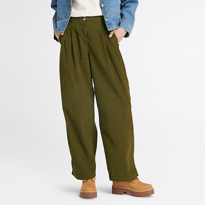 TIMBERLND NEEDLE CORDUROY TROUSERS FOR WOMEN IN GREEN
