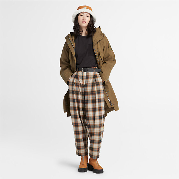 TIMBERLAND PLAID TROUSERS FOR WOMEN IN BROWN