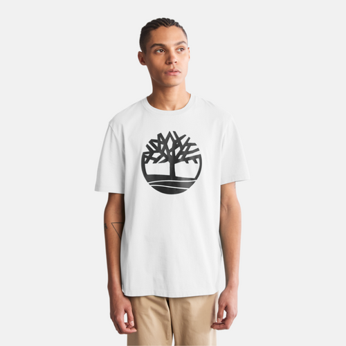 TIMBERLAND KENNEBEC RIVER TREE LOGO T-SHIRT FOR MEN IN WHITE