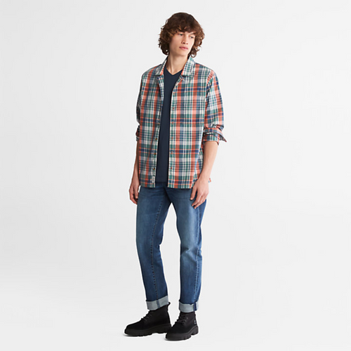 TIMBERLAND DUNSTAN RIVER V-NECK T-SHIRT FOR MEN IN NAVY