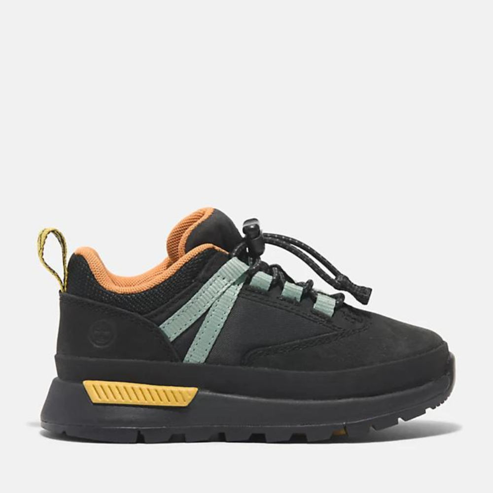 TIMBERLAND EURO TREKKER LOW LACE UP SNEAKER FOR TODDLER IN BLACK & GREEN