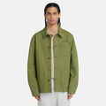 TIMBERLAND KEMPSHIRE WASHED CANVAS CHORE JACKET FOR MEN IN KHAKI GREEN