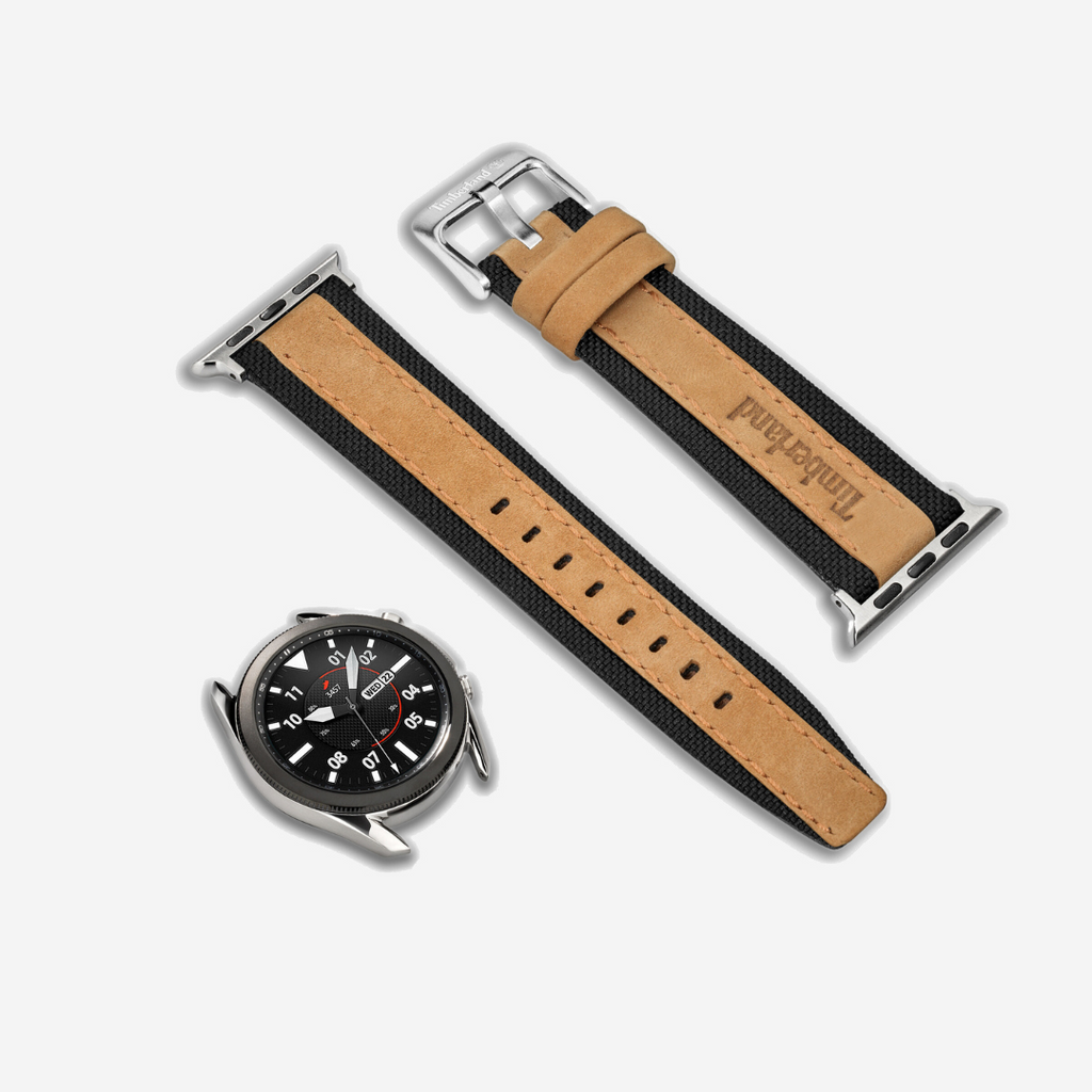 Timberland Arnet interchangeable watch strap in wheat.