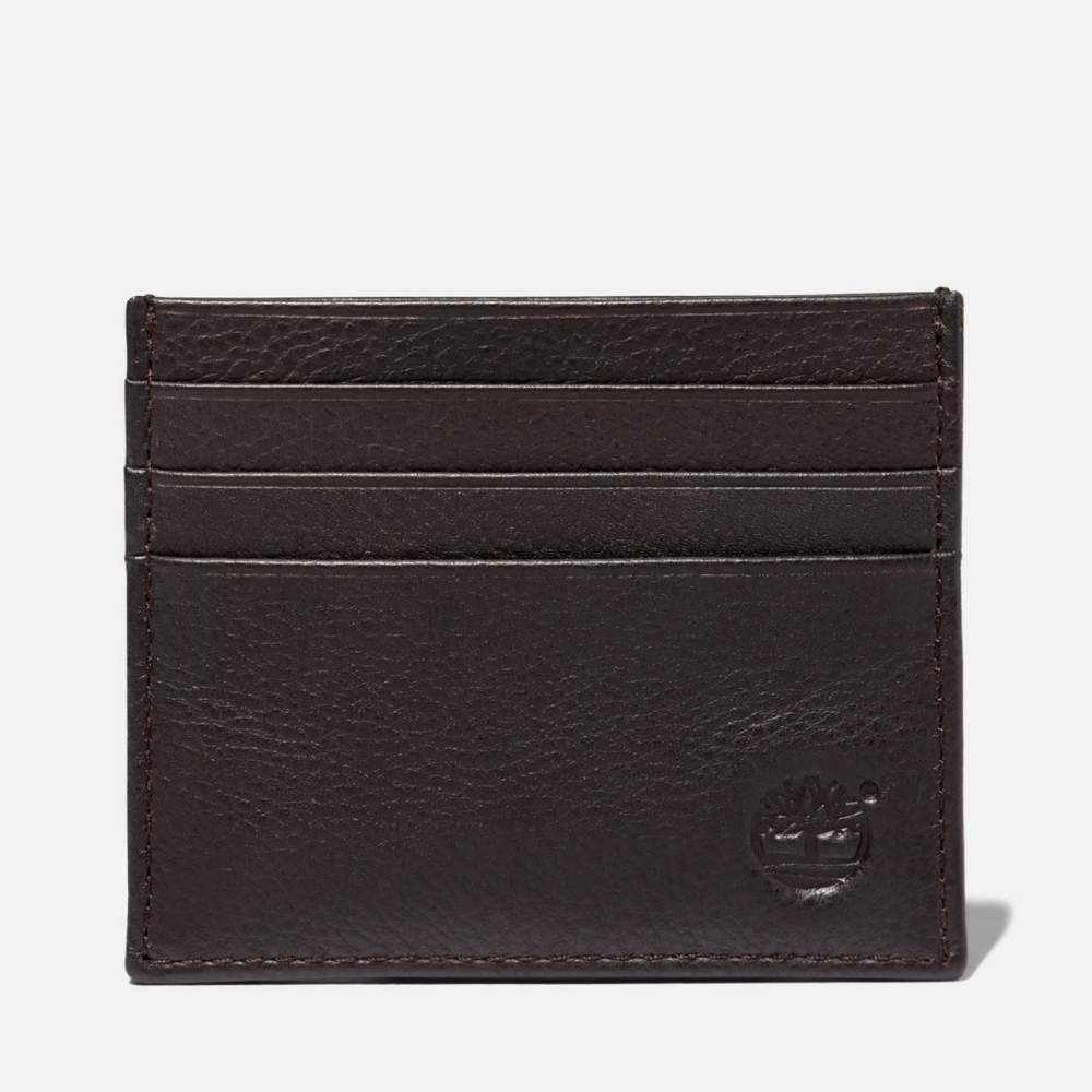 TimberlandÃ¢â€šÂ¬Ã…Â¡Ã‚Â® Kennebunk Credit Card Holder for Men in Brown. Brown leather credit card holder for men. Made from 100% tumbled cow leather for a luxurious feel. Six credit card slots for organization. Compact size for easy carrying. Great gift for men.