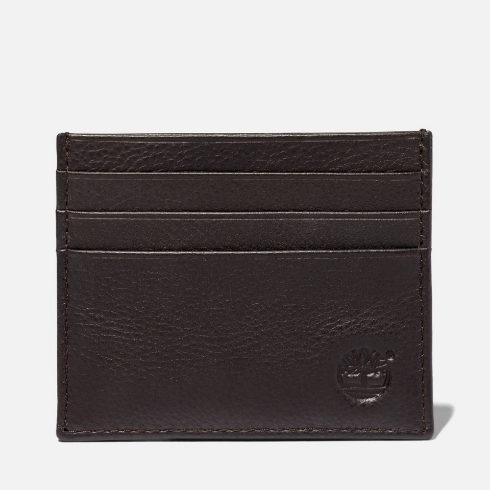 TimberlandÃ‚Â® Kennebunk Credit Card Holder for Men in Brown. Brown leather credit card holder for men. Made from 100% tumbled cow leather for a luxurious feel. Six credit card slots for organization. Compact size for easy carrying. Great gift for men.