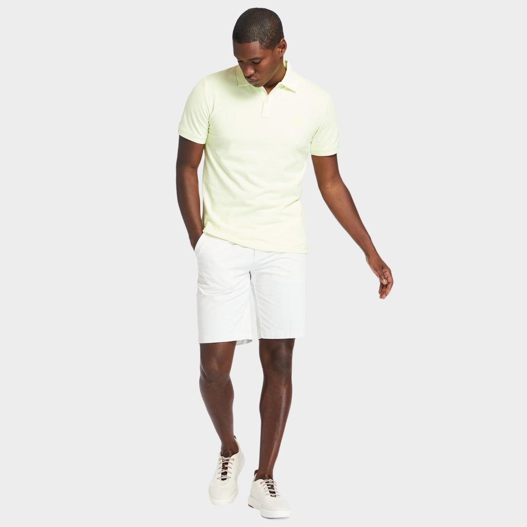 TIMBERLAND SQUAM LAKE STRETCH TWILL STRAIGHT SHORTS FOR MEN IN WHITE