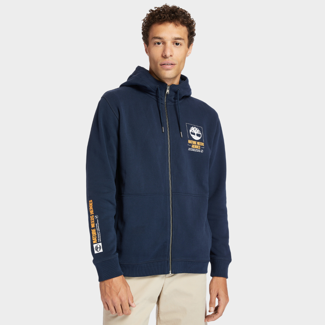 TIMBERLAND NATURE NEEDS HERO ZIP HOODIE FOR MEN IN NAVY