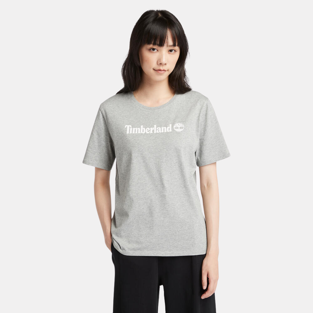 Timberland® Northwood T-Shirt for Women in Grey. Grey t-shirt for women, crafted from high-quality materials for comfort. Designed for everyday wear with a stylish design and durable construction. Versatile for casual looks or layering.
