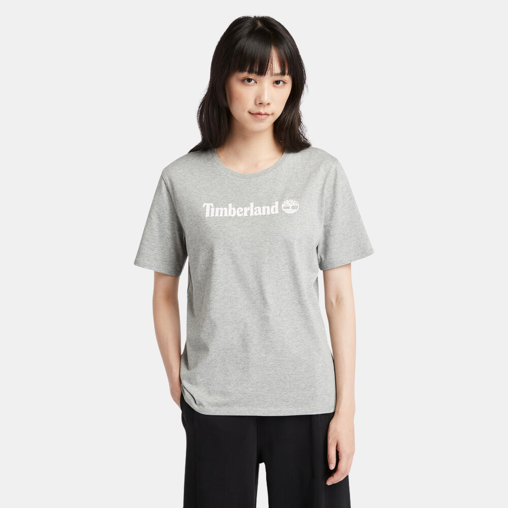 Timberland Northwood T-Shirt for Women in Grey. Grey t-shirt for women, crafted from high-quality materials for comfort. Designed for everyday wear with a stylish design and durable construction. Versatile for casual looks or layering.