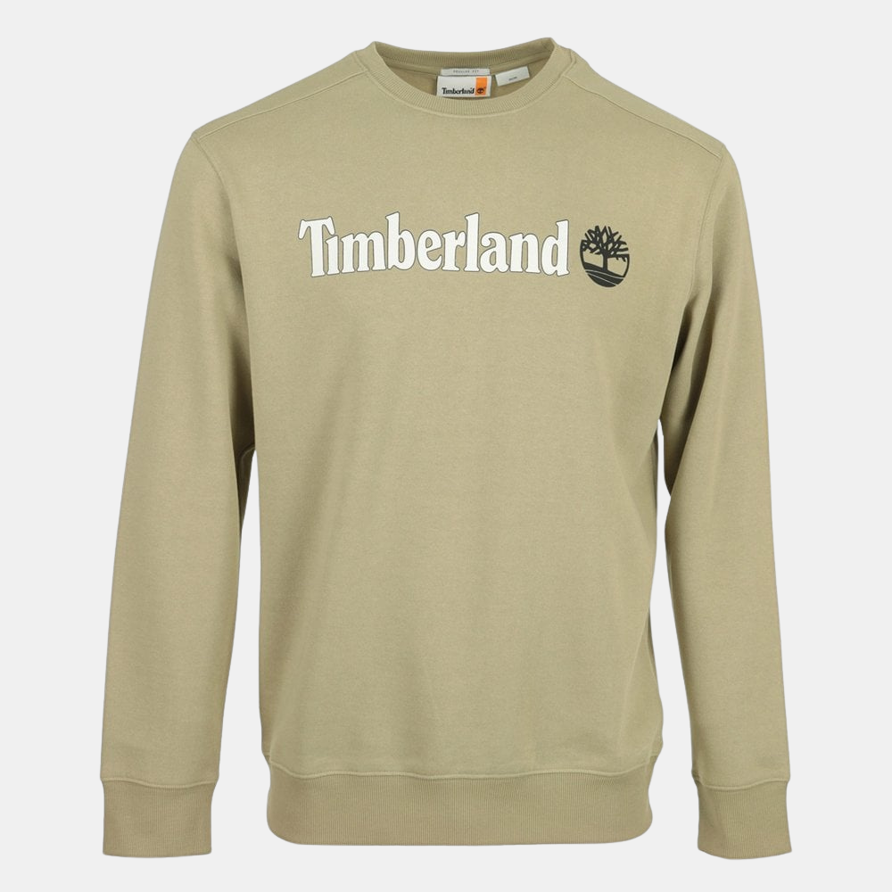 TIMBERLAND KENNEBEC RIVER LINEAR LOGO CREW NECK SWEATSHIRT FOR MEN IN GREEN