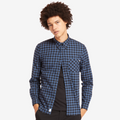 TIMBERLAND BACK RIVER BRUSHED COTTON CHECK SHIRT FOR MEN IN BLUE/BLACK