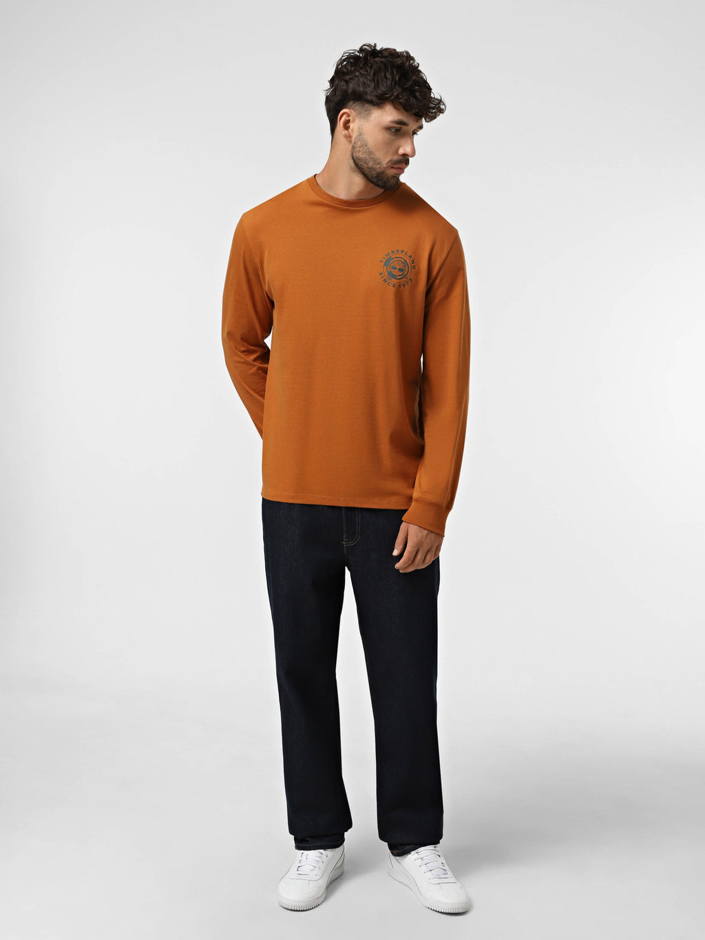 'Rugged Logo'' Long Sleeve Graphic T-Shirt For Men