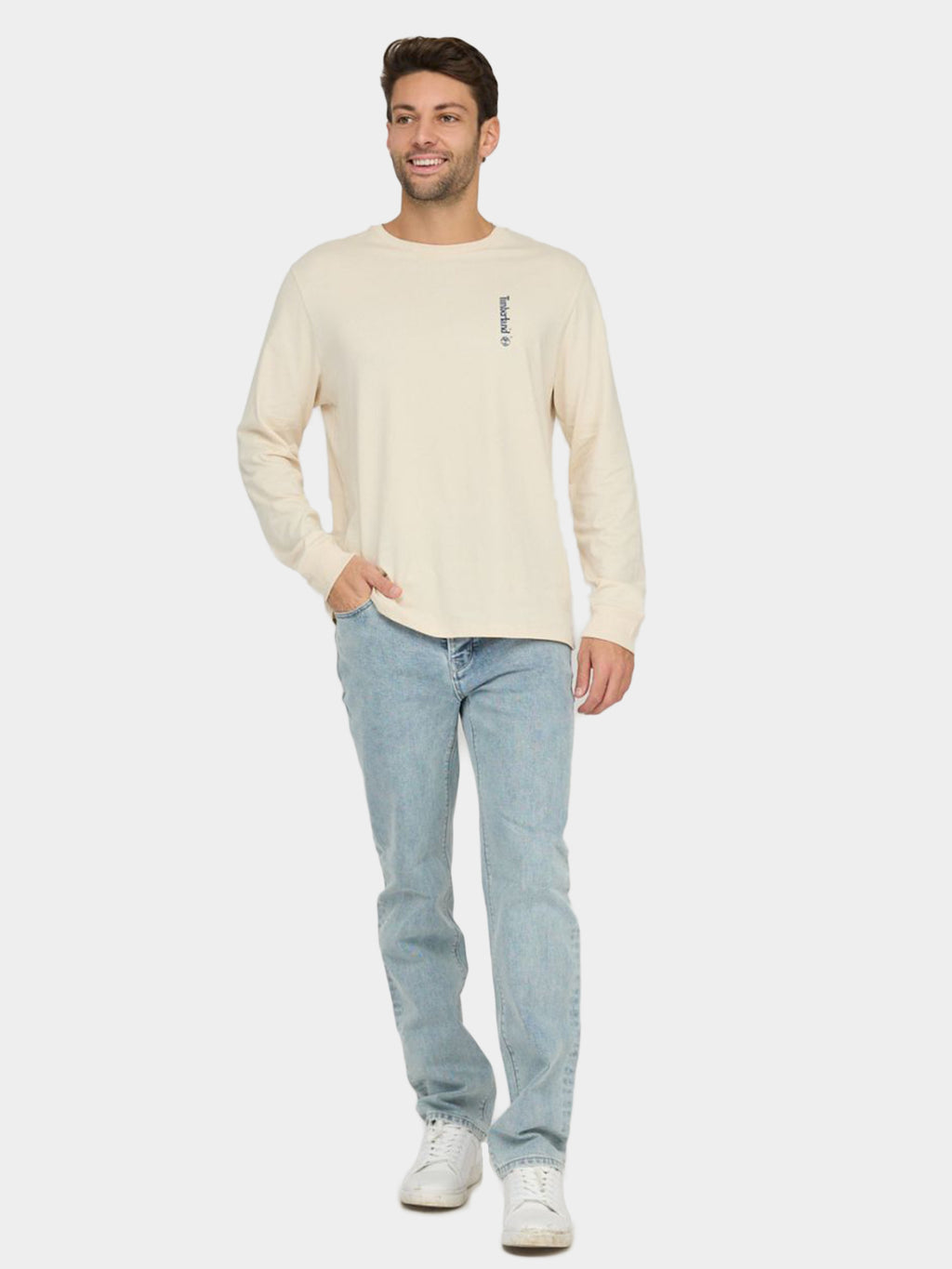 'Illustrated Wood'' Long Sleeve T-Shirt For Men