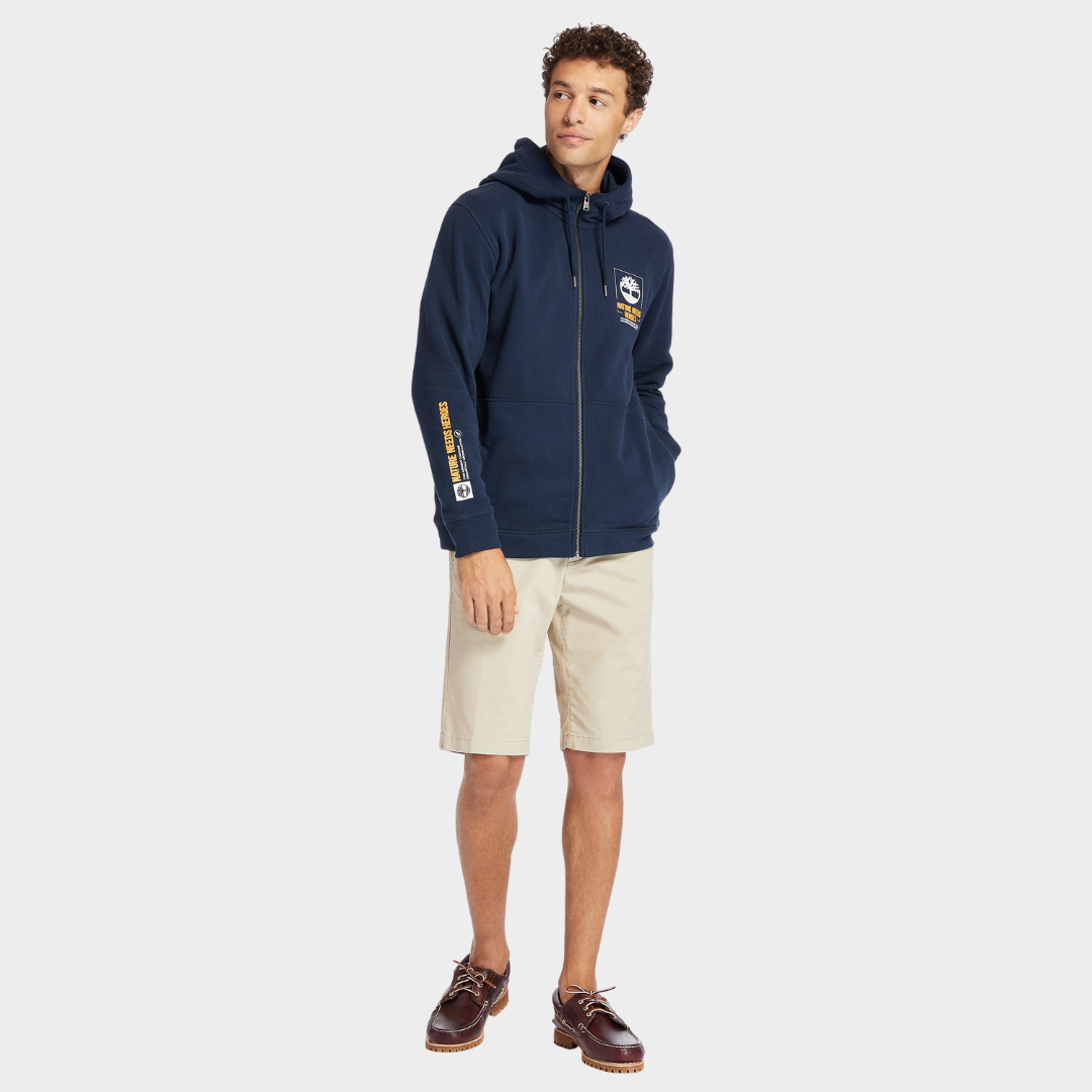 TIMBERLAND NATURE NEEDS HERO ZIP HOODIE FOR MEN IN NAVY