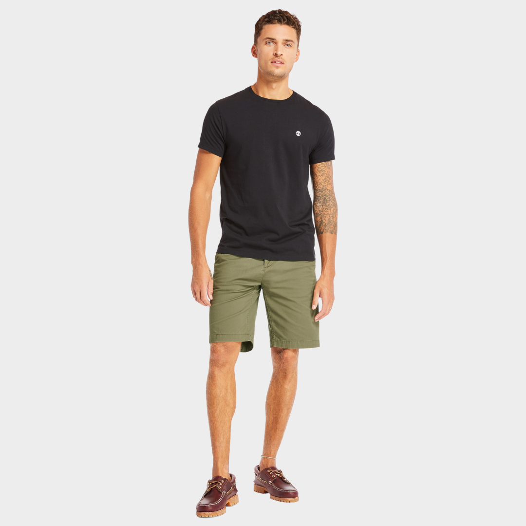 TIMBERLAND SQUAM LAKE STRETCH TWILL STRAIGHT SHORTS FOR MEN IN GREEN