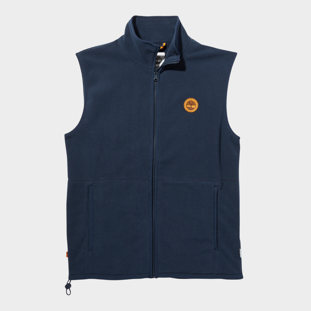 TIMBERLAND MIX MEDIA FULL-ZIP FLEECE VEST FOR MEN IN NAVY