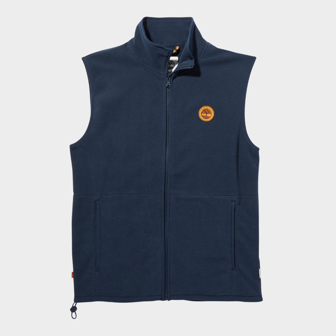 TIMBERLAND MIX MEDIA FULL-ZIP FLEECE VEST FOR MEN IN NAVY