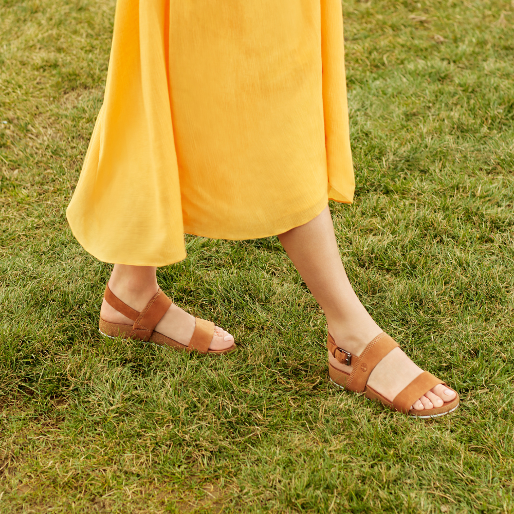 TIMBERLAND MALIBU WAVES 2-BAND SANDAL FOR WOMEN IN BROWN