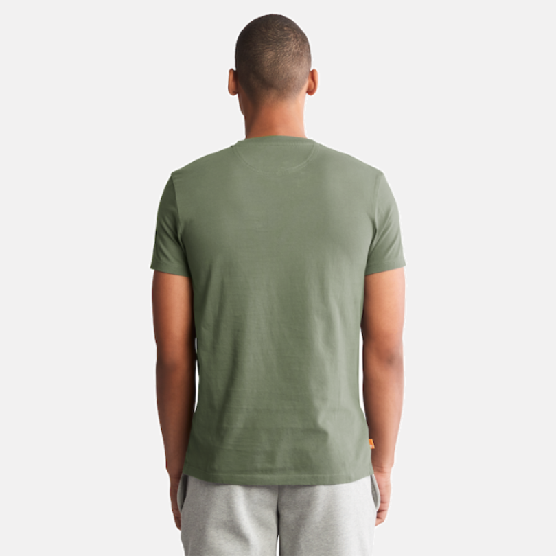 TIMBERLAND DUNSTAN RIVER SLIM- FIT  CREW NECK T-SHIRT FOR MEN IN ARMY GREEN