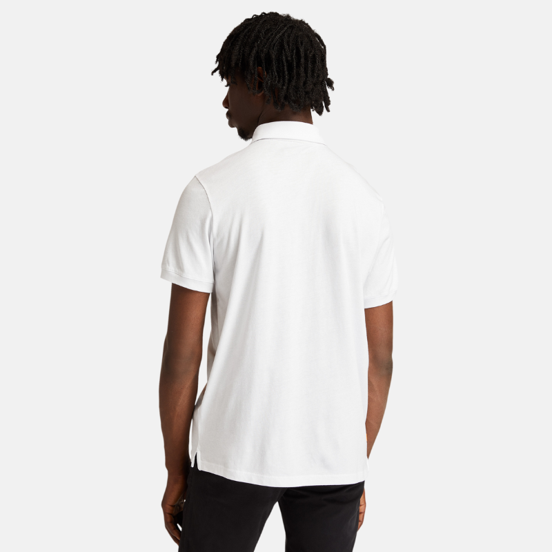 TIMBERLAND SIGNATURE REGULAR FIT POLO FOR MEN IN WHITE