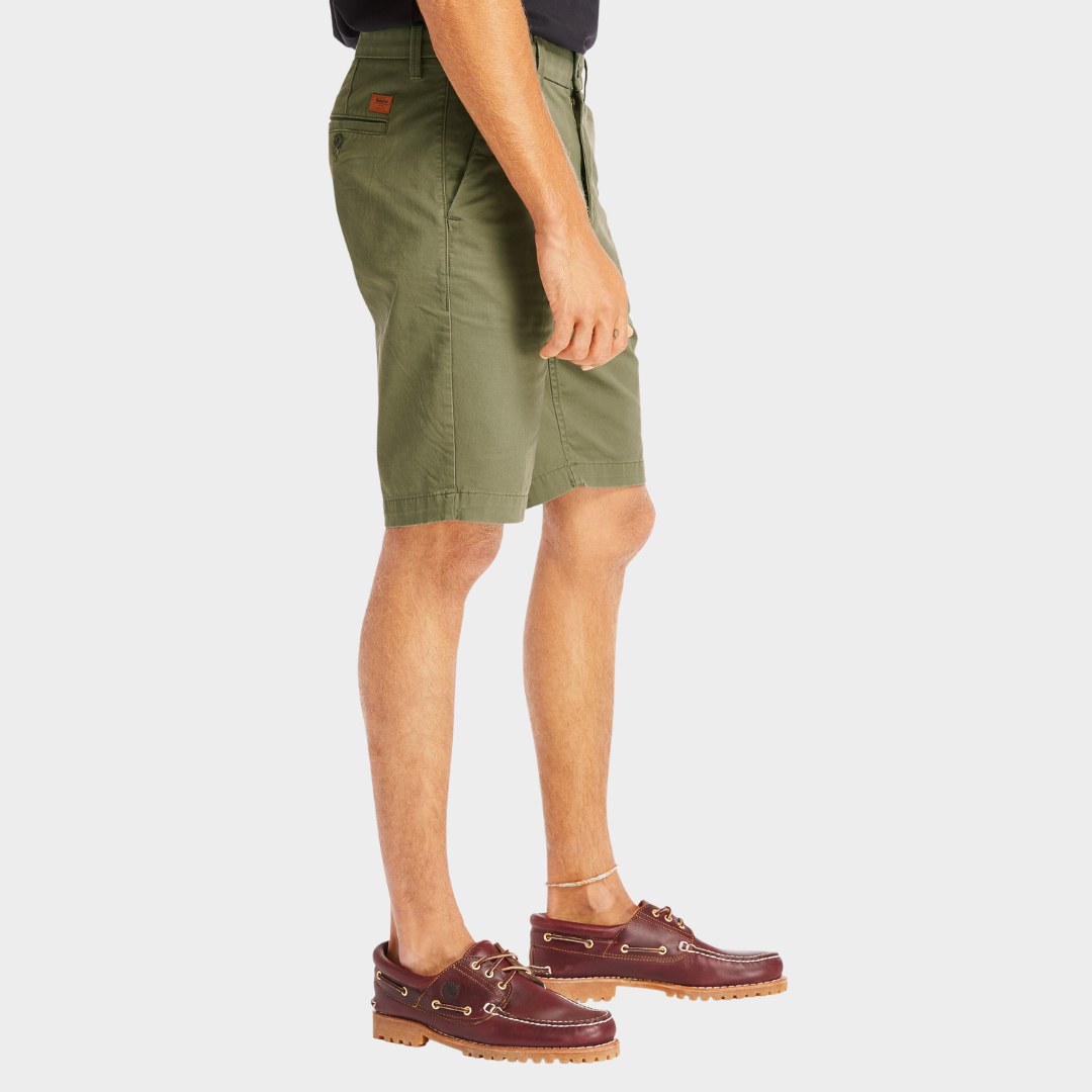 TIMBERLAND SQUAM LAKE STRETCH TWILL STRAIGHT SHORTS FOR MEN IN GREEN