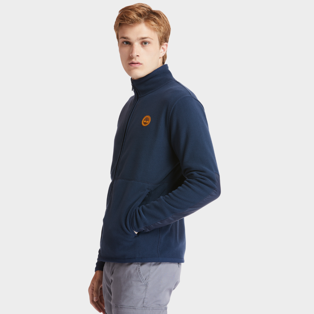 TIMBERLAND MIX MEDIA FULL-ZIP FLEECE JACKET FOR MEN IN NAVY