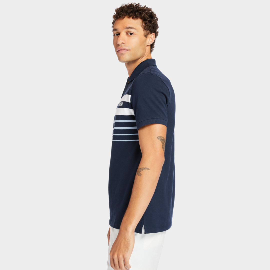 TIMBERLAND MILLERS RIVER PLACEMENT POLO SHIRT FOR MEN IN NAVY