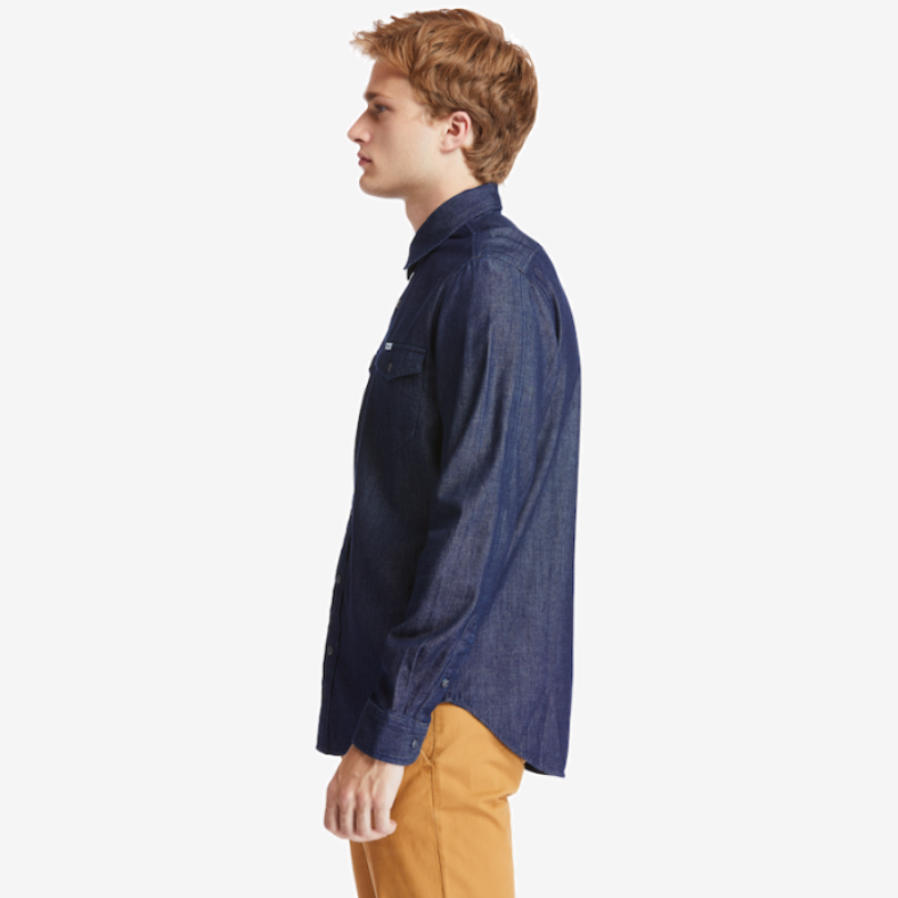 TIMBERLAND DENIM SLIM FIT SHIRT FOR MEN N NAVY