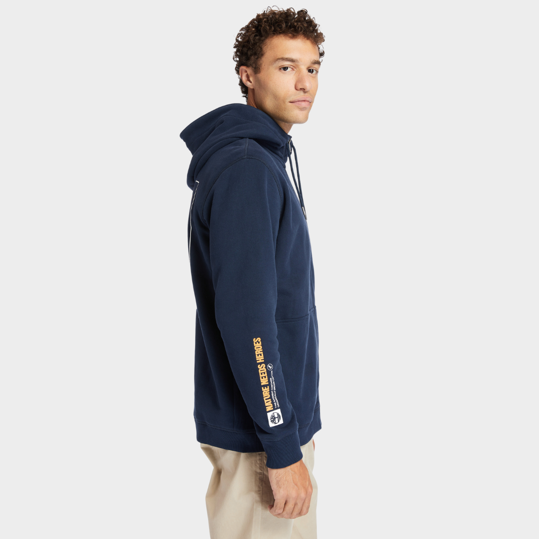 TIMBERLAND NATURE NEEDS HERO ZIP HOODIE FOR MEN IN NAVY