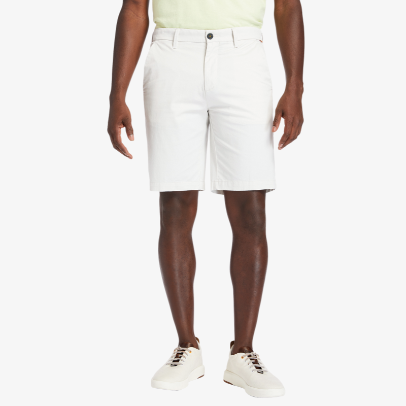 TIMBERLAND SQUAM LAKE STRETCH TWILL STRAIGHT SHORTS FOR MEN IN WHITE