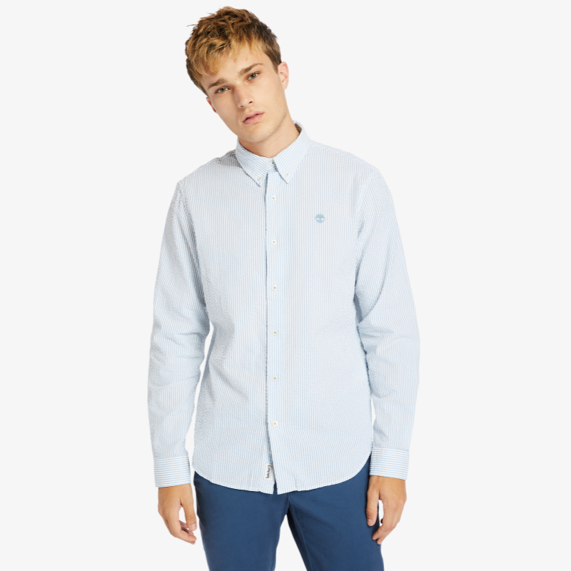 Timberland Stripe Seersucker Long Sleeve Shirt