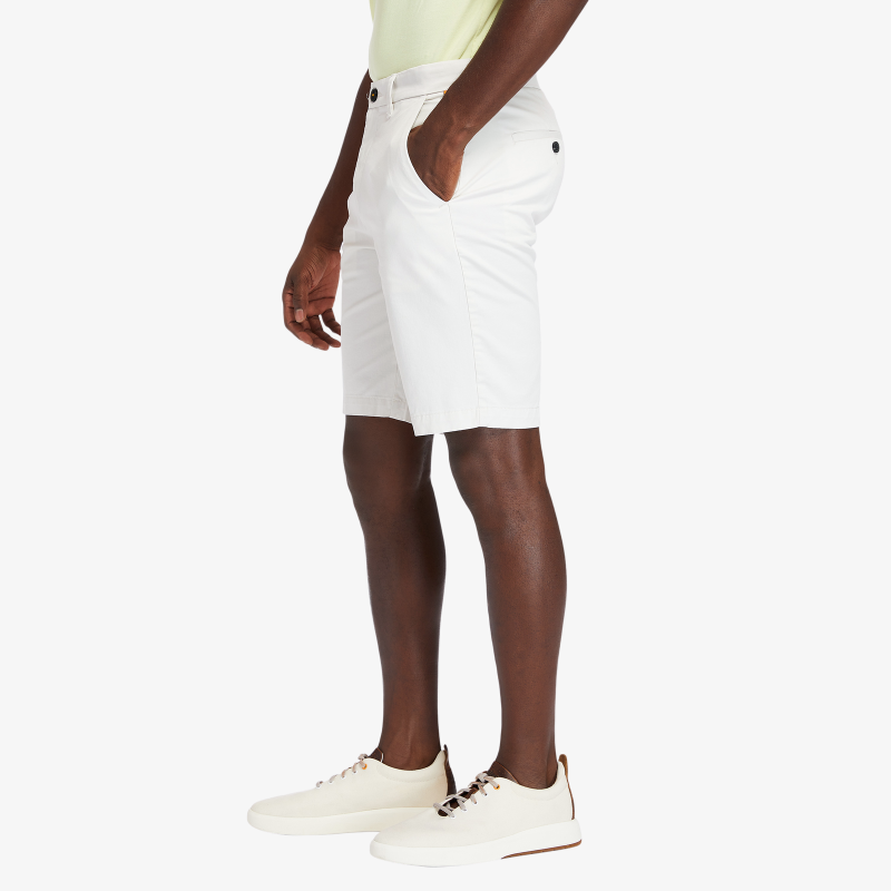 TIMBERLAND SQUAM LAKE STRETCH TWILL STRAIGHT SHORTS FOR MEN IN WHITE