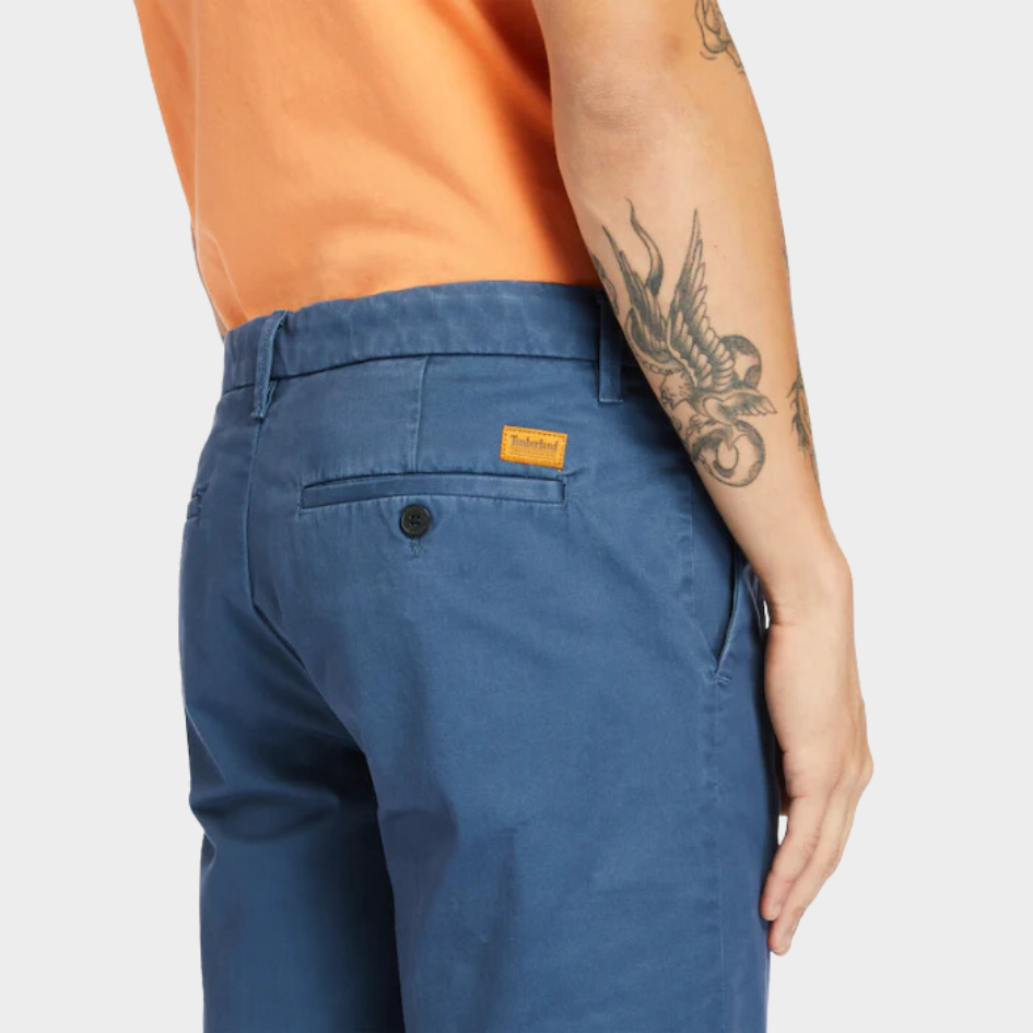 Squam Lake Stretch Twill Straight Chino Shorts for Men in Blue