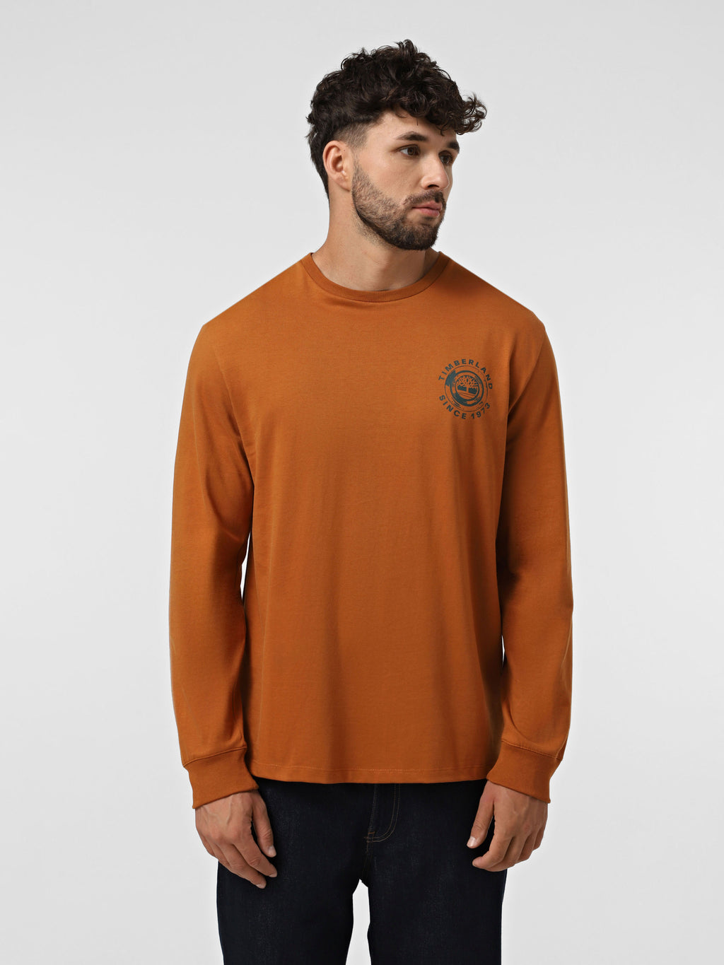 'Rugged Logo'' Long Sleeve Graphic T-Shirt For Men