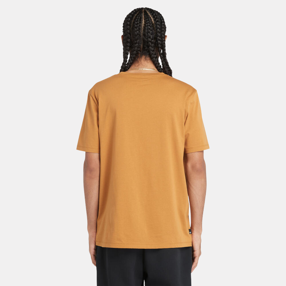 TIMBERLAND KENNEBEC RIVER REGULAR FIT LINEAR LOGO T-SHIRT FOR MEN IN WHEAT