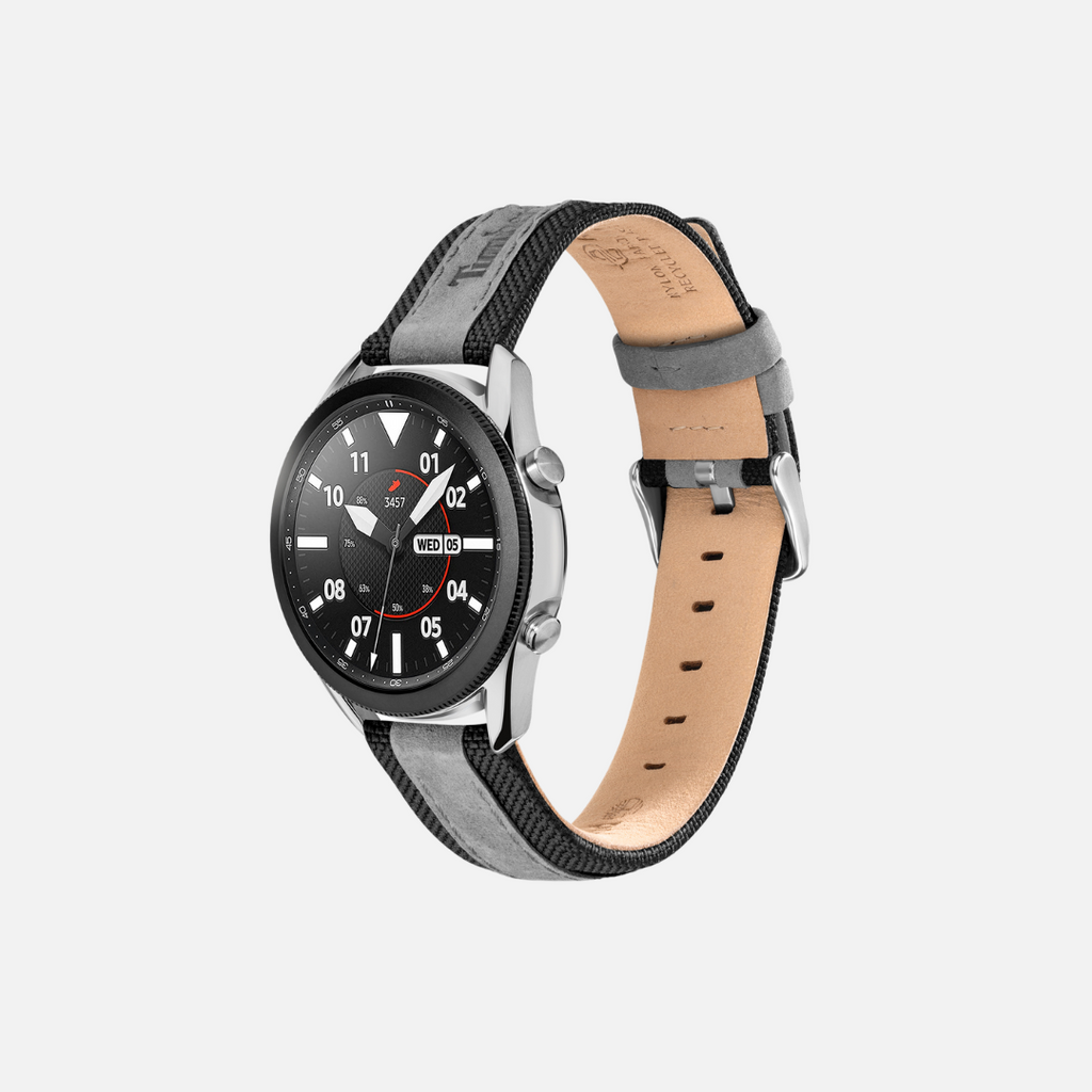 Timberland interchangeable leather watch strap.