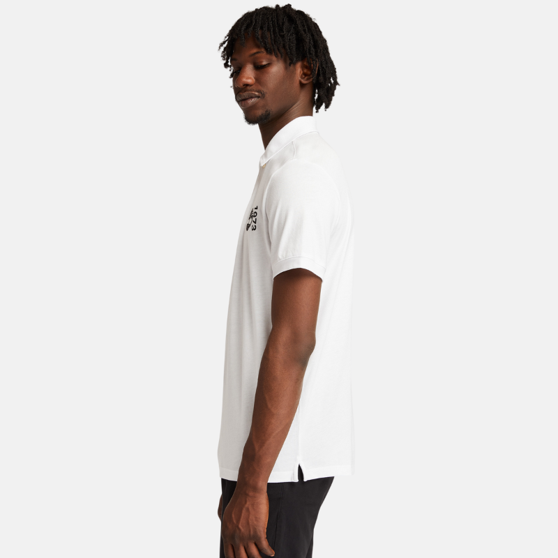 TIMBERLAND SIGNATURE REGULAR FIT POLO FOR MEN IN WHITE