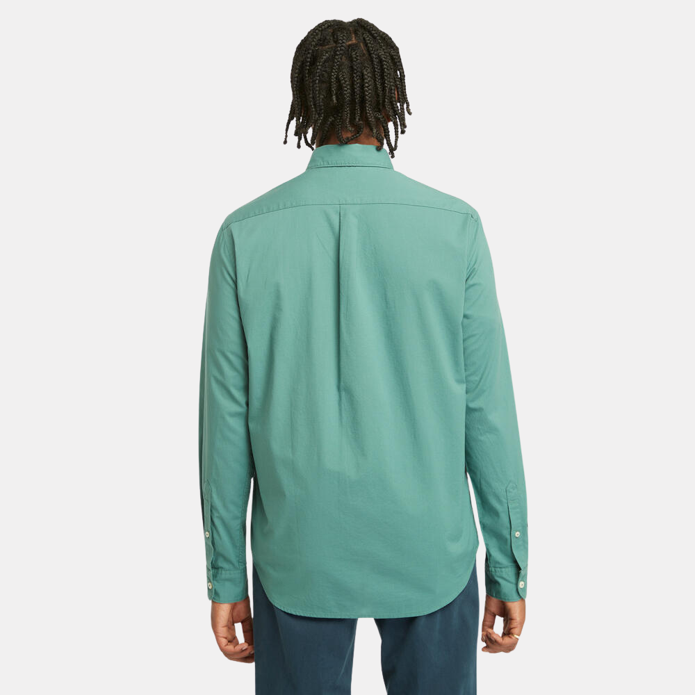 TIMBERLAND REGULAR FIT STRETCH POPLIN SHIRT FOR MEN IN TEAL