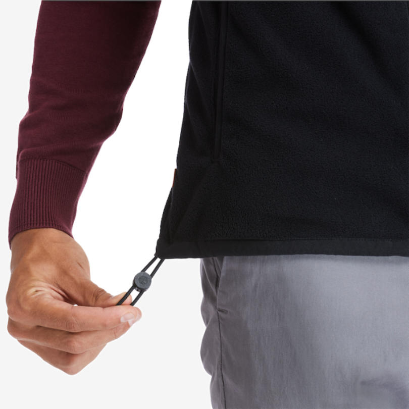 TIMBERLAND MIX MEDIA FULL-ZIP FLEECE VEST FOR MEN IN BLACK