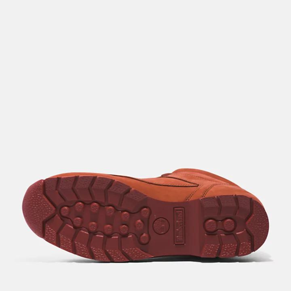 Timberland Euro Sprint Mid Lace Up Boot for Men in Deep Rust Nubuck. Mid-ankle boot featuring deep rust colored nubuck upper, supportive design, lightweight construction, and lace-up closure for a secure fit. Perfect for hiking and outdoor adventures.