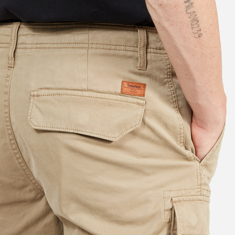 TIMBERLAND WEBSTER LAKE STRETCH CLASSIC CARGO SHORT FOR MEN IN BEIGE