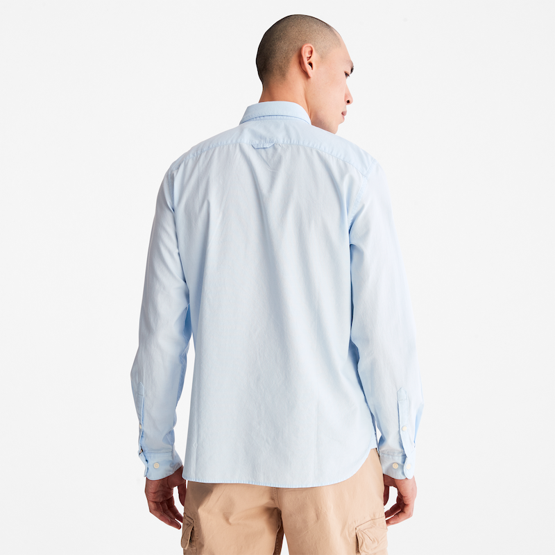 TIMBERLAND ELEVATED OXFORD SLIM FIT COTTON SHIRT FOR MEN IN LIGHT BLUE